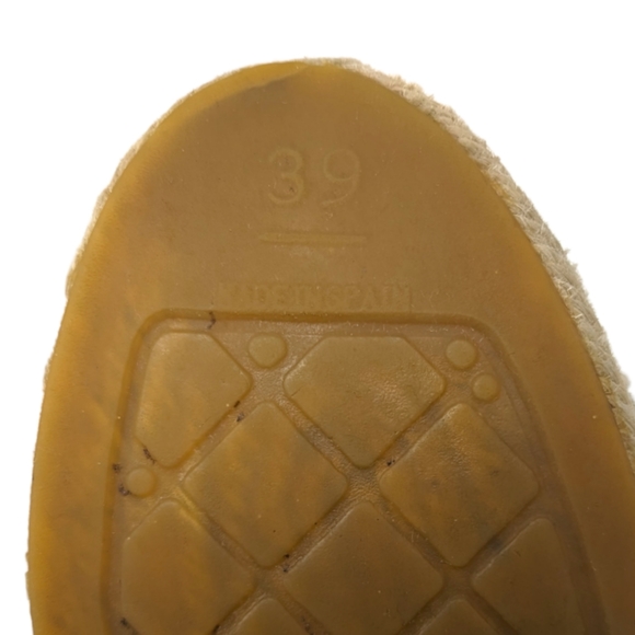 CHANEL espadrille flats loafers interlocking CC logo black leather 39 - Picture 9 of 11